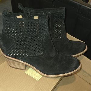 Sofft Black Perforated Ankle Booties